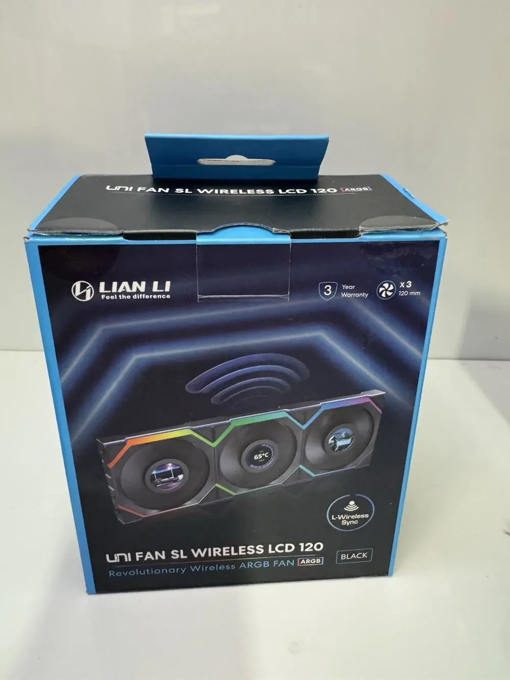 Lian Li UNI FAN SL Wireless LCD 120 ARGB 3-Pack Black NEW w/ Controller